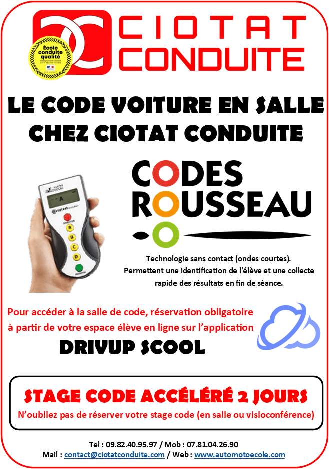 Code en salle CIOTAT CONDUITE Codes Rousseau